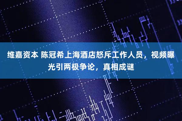 维嘉资本 陈冠希上海酒店怒斥工作人员，视频曝光引两极争论，真相成谜